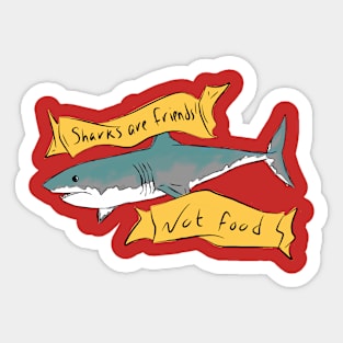 Sharks Are Friends Sticker